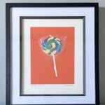 Lollipop screen print framed - Orange