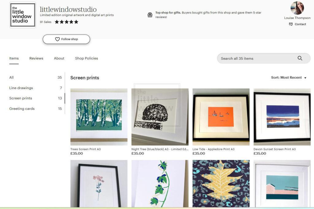 Little Window Studio - Etsy Shop screen shot